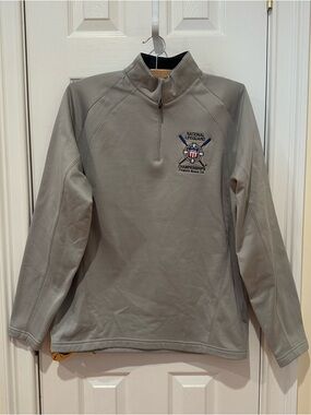 SportTek1/4 Zip Pullover, Grey, National Lifeguard Championship Logo, Medium